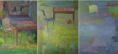 Water Level is Rising, Now – Tomorrow - Then - a Paint Artowrk by MarjaLeena Pohjola-Valkola